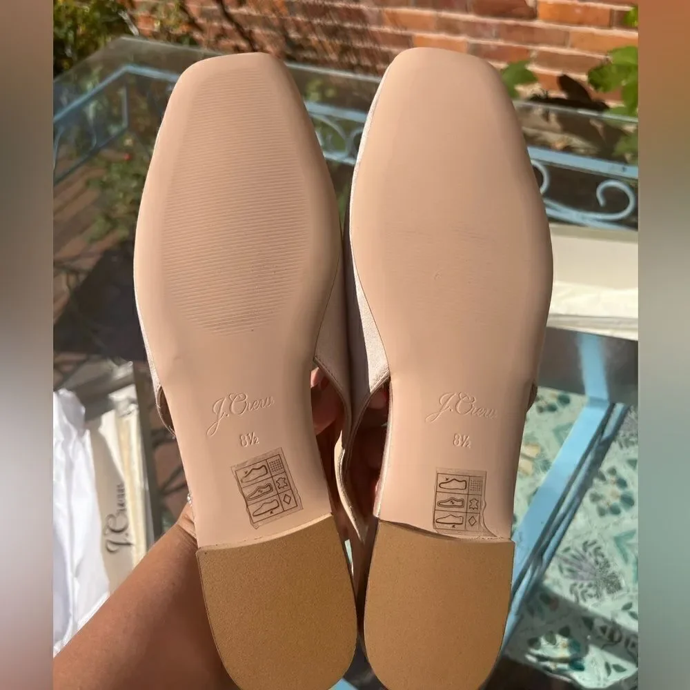 J Crew Anya Slingback Flats with Crystal Bow NIB
